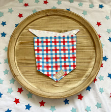 Load image into Gallery viewer, Patriotic Plaid Bandana-Snap On

