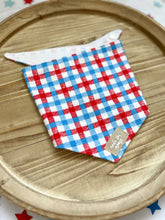 Load image into Gallery viewer, Patriotic Plaid Bandana-Snap On
