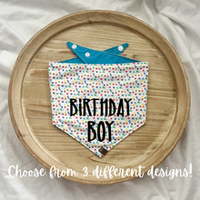 Load image into Gallery viewer, Blue Birthday Bandana-Snap On
