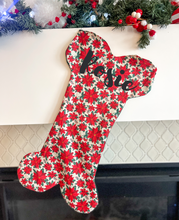 Load image into Gallery viewer, Poinsettia Dog Stocking
